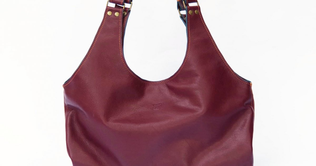Sac femme en cuir bordeaux Sabine – Pipoune & Paillettes