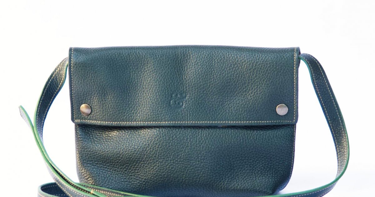 Sac Bandoulière Femme En Cuir Vert Prairie - Moyen - Style Sac De Jour - Italie